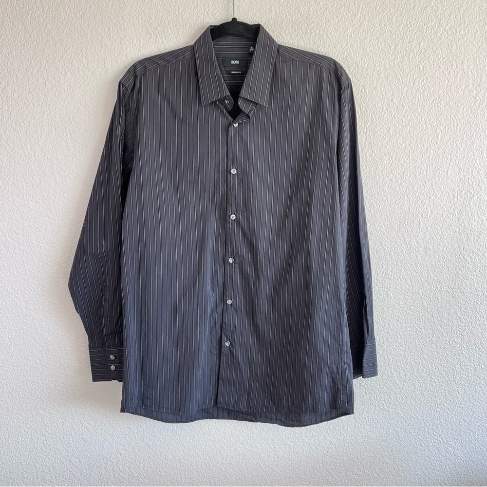 Hugo‎ Boss Men’s Regular Fit Striped Long Sleeve Button Up